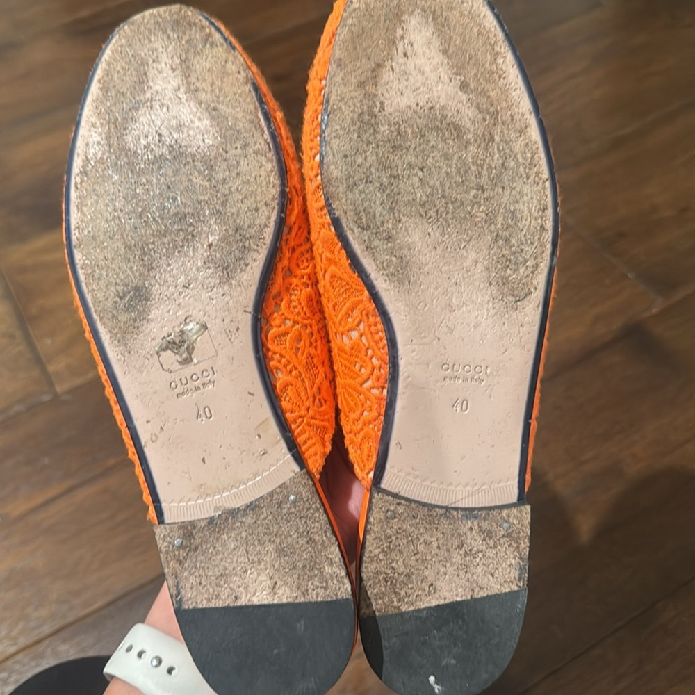 Gucci - Women’s Princetown Flat Slipper - Orange - Size: 40 / US 10 - Picture 4 of 9